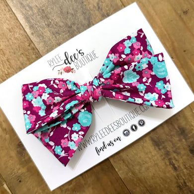 IZZY BOW | Purple & Teal Floral