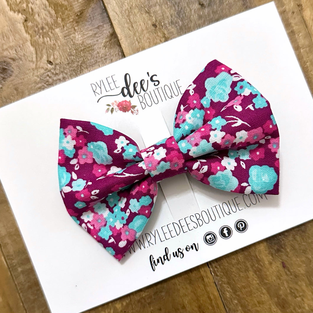 PENELOPE BOW | Purple & Teal Floral