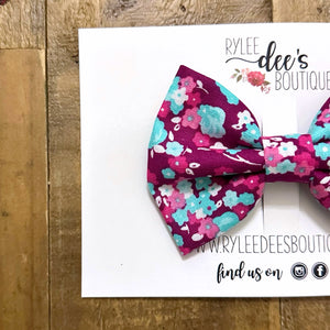 PENELOPE BOW | Purple & Teal Floral